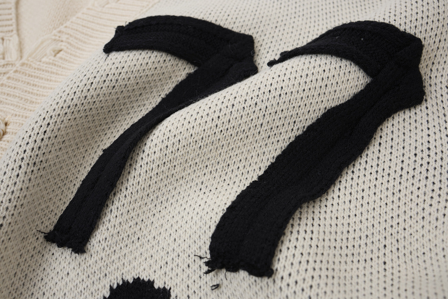 Gilet Born Late 77 en maille délavée – Jacquard oversize high-street