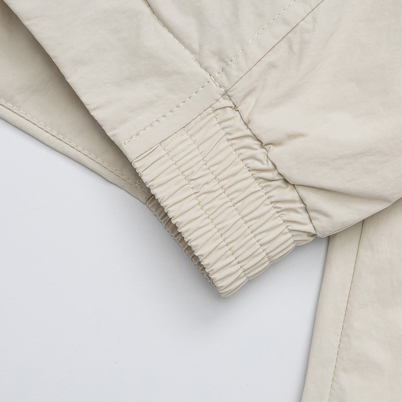 Oversized Stand-Collar Zip-Up Jacket – Men's Relaxed Fit with Zip Pockets