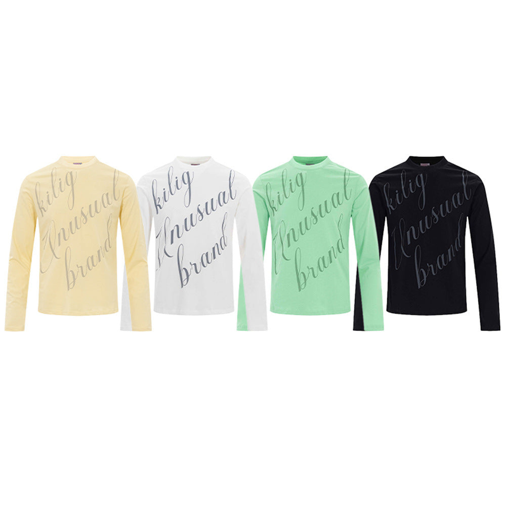 Men's Long Sleeve Script Graphic T-Shirt – Relaxed Fit