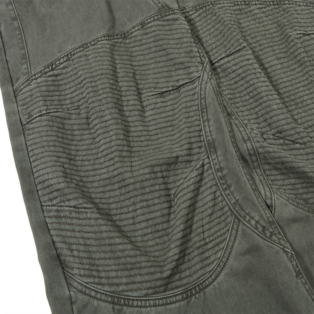 Wide-Leg Patchwork Pants – Deconstructed Arc Seam, Baggy Fit