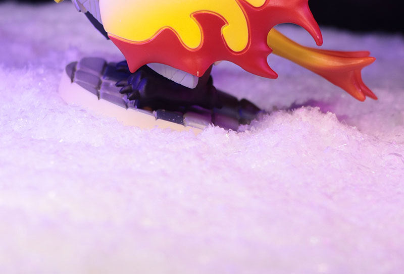 A close-up of the Owl Cosplay Flame Hashira (Kyojuro Rengoku) figure&