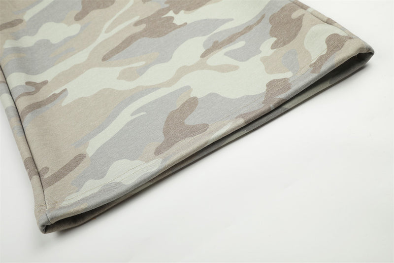 Pantalon de survêtement homme camouflage wide leg à cordon – Coupe décontractée