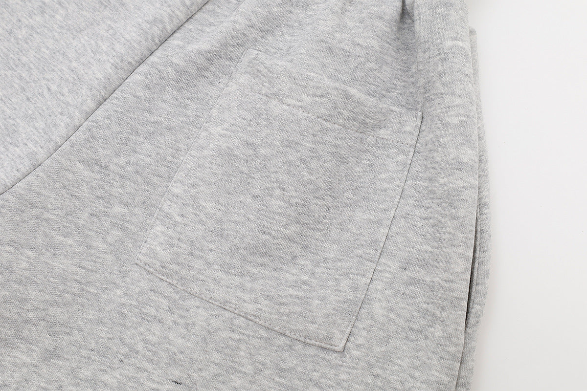 Wide-Leg Sweatpants with Rivet Buttons and Graphic Print – Relaxed Fit