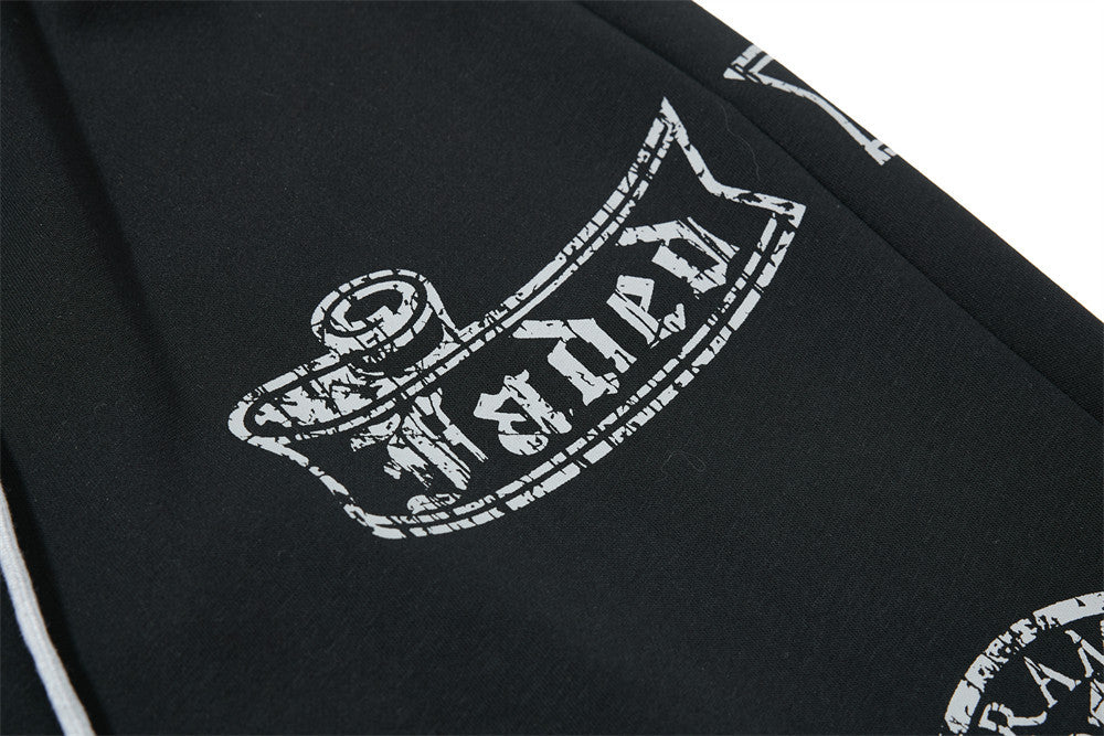 Gothic Graphic Wide-Leg Sweatpants – Men's Oversized Hip-Hop Street Pants with