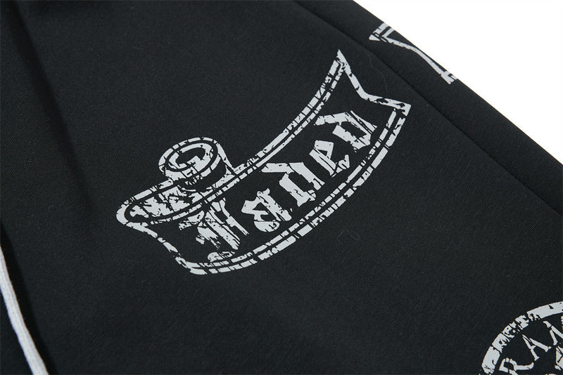 Gothic Graphic Wide-Leg Sweatpants – Men's Oversized Hip-Hop Street Pants with