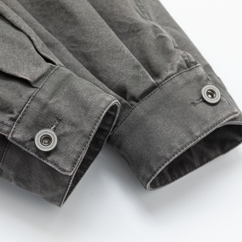 Washed Canvas Workwear Jacket – Oversized Fit, Multi-Pocket Trucker Style
