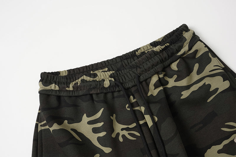 Wide-Leg Camo Sweatpants – Baggy Streetwear Joggers with Drawstring Waist