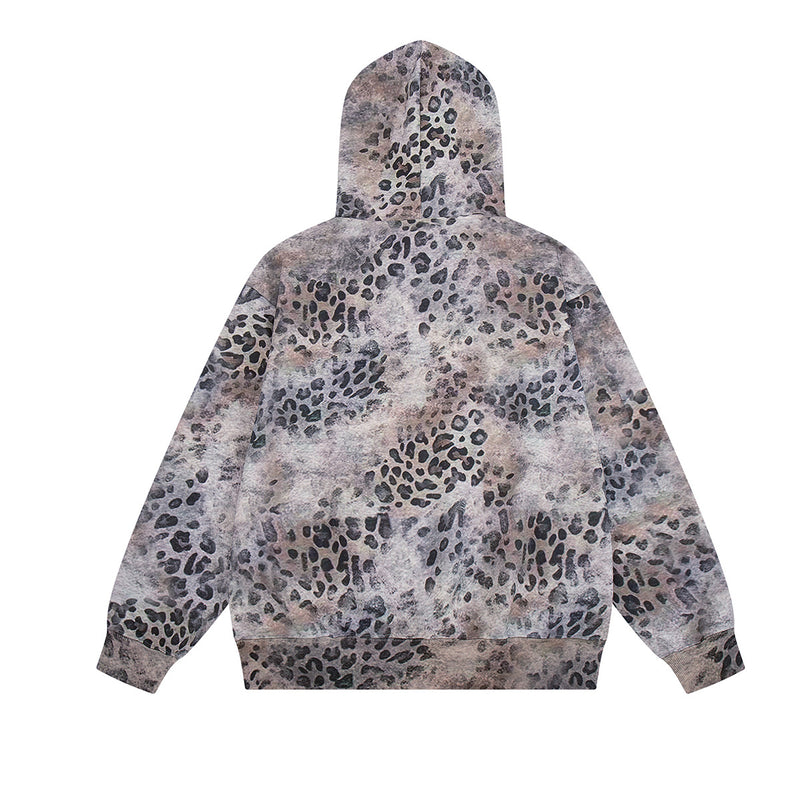 Oversized Hoodie mit Leopardenprint – Another-World-Grafik im Streetwear-Stil