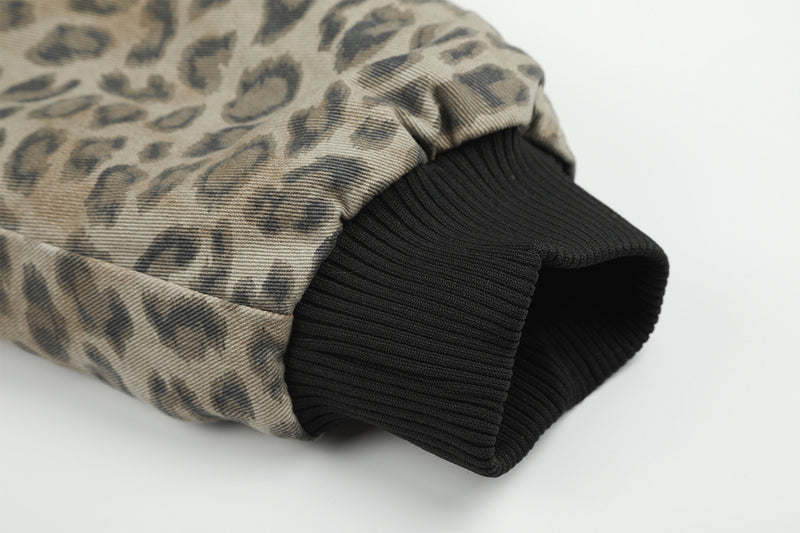 Reversible Faux Fur & Leopard Print Bomber Jacket – Oversized Retro American
