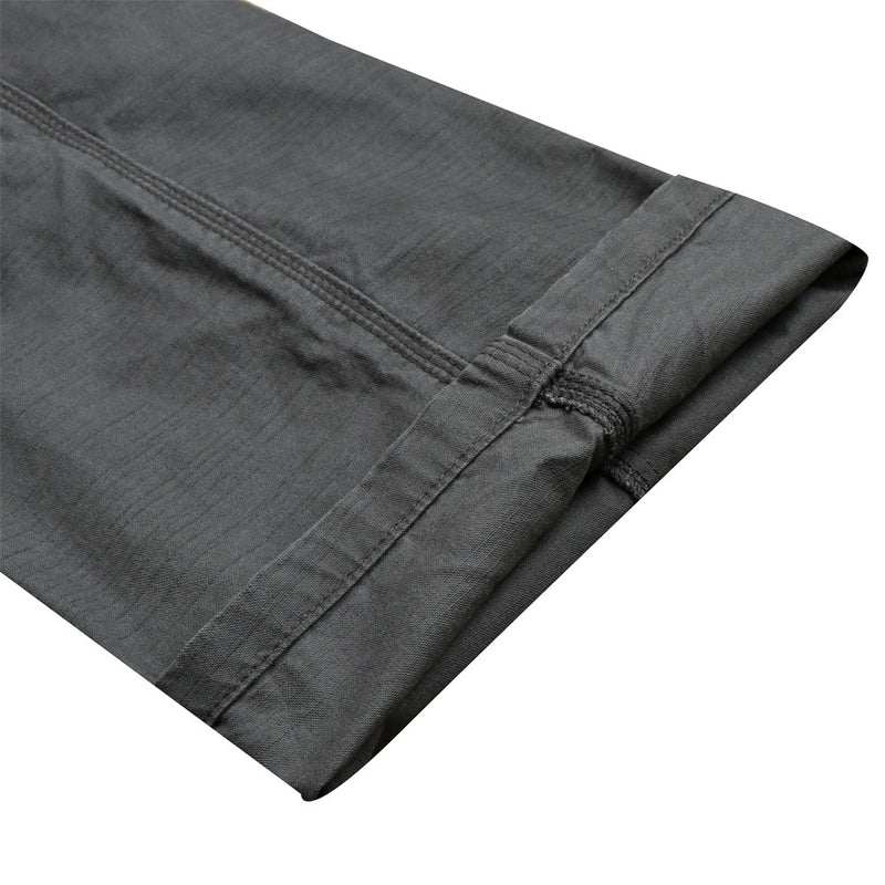Herren-Wide-Leg-Cargohose – Grau, Gerader Fit mit mehreren Taschen