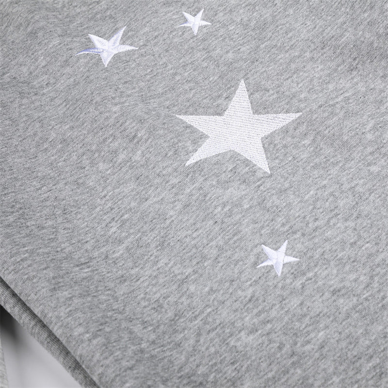 Star Embroidery Colorblock Wide-Leg Sweatpants – Oversized Baggy Street Style