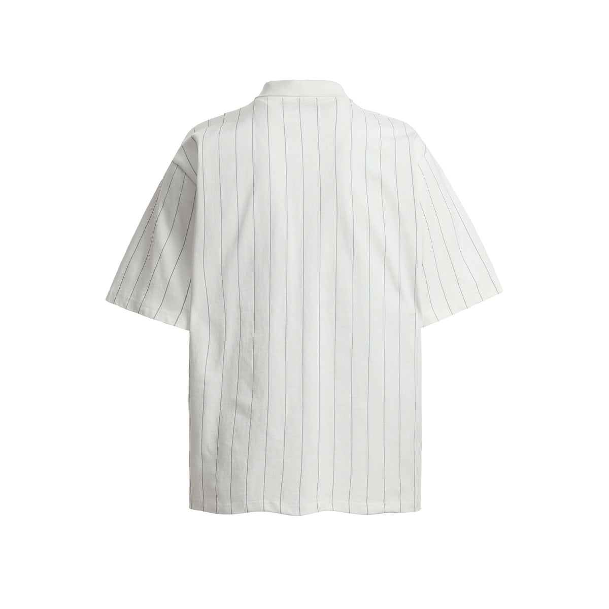 Men's Short Sleeve Pinstripe Polo Shirt – Oversized Varsity Graphic Jersey