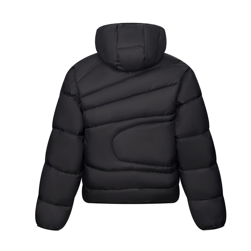 Chaqueta Plumífera con Capucha y Acolchado Diagonal – Corte Oversize