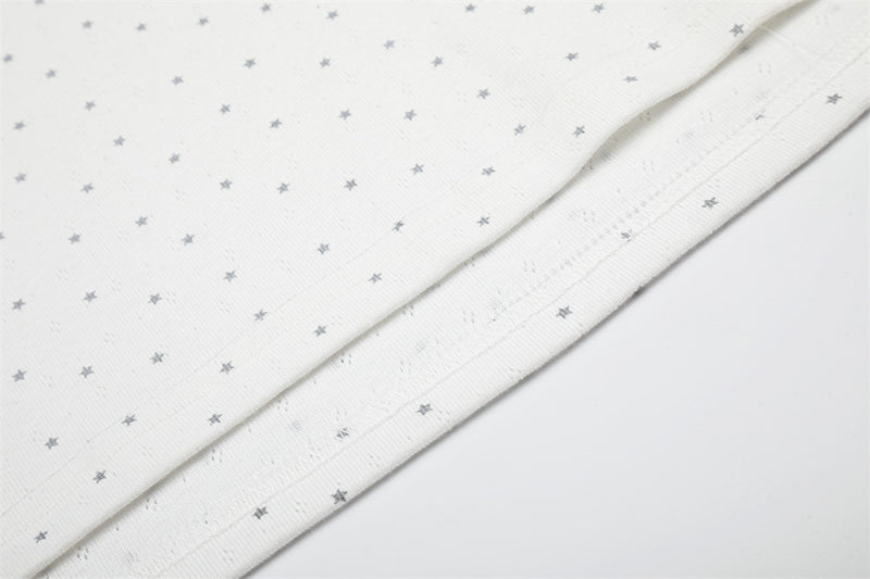 V-Neck Long Sleeve Shirt Men – Polka Dot Print with Side Stripe Detail