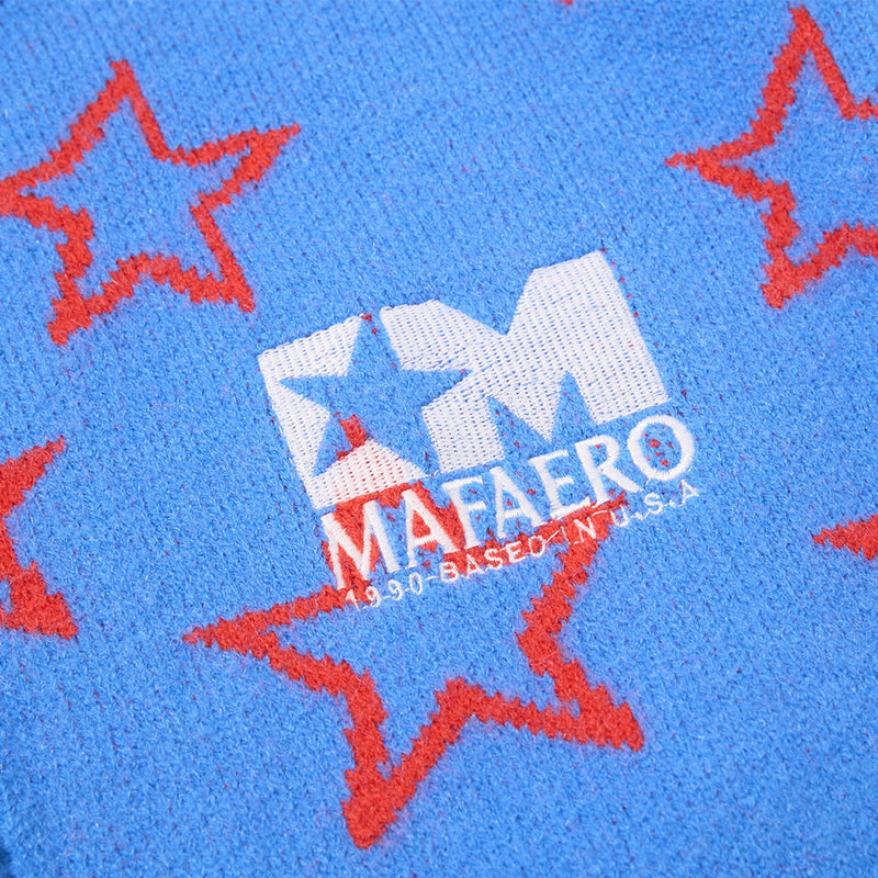 Gilet en maille à motif étoiles intégral – Coupe décontractée boutonnée