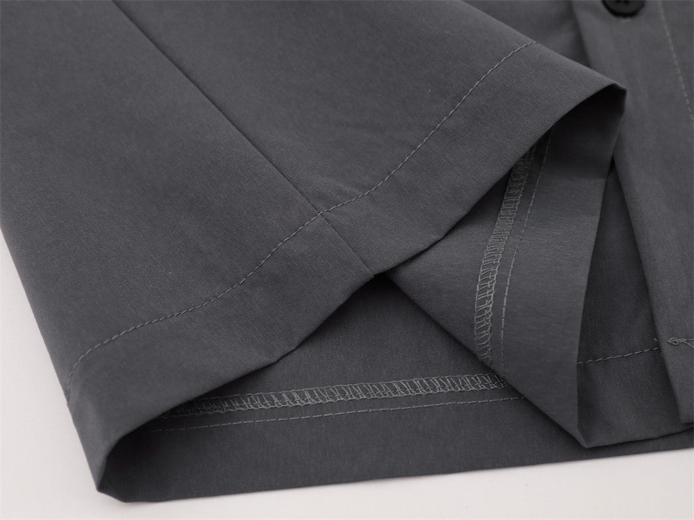 Colorblock Racing Long Sleeve Shirt – Relaxed Fit Moto-Inspired Button-Up