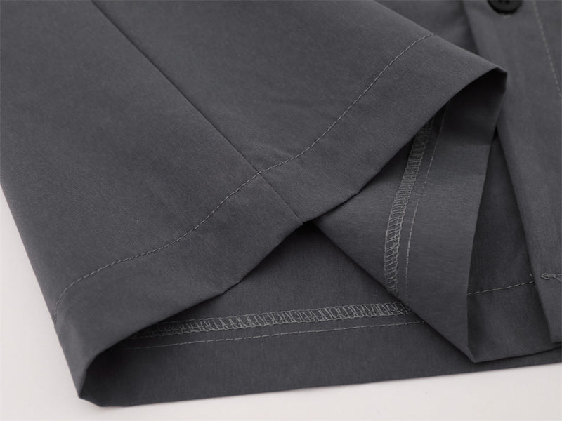Colorblock Racing Long Sleeve Shirt – Relaxed Fit Moto-Inspired Button-Up