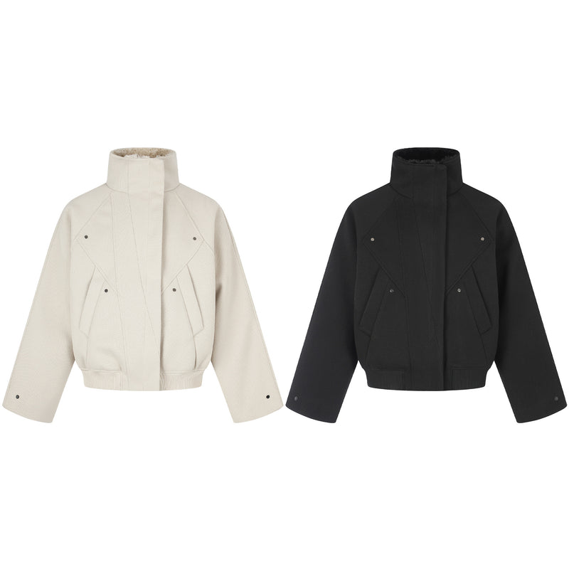Men's Oversized Bomber Jacket with Sherpa Collar – Padded Winter Coat