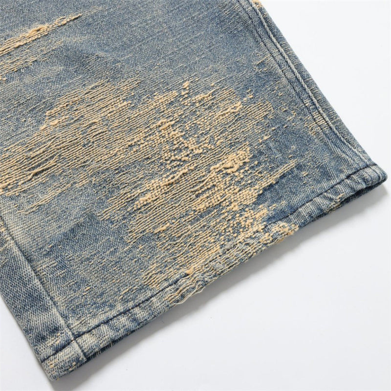Vintage Baggy Jeans Men – Heavy Distressed Wide-Leg Straight Denim Pants