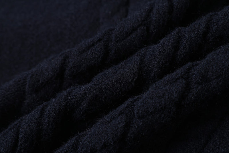 Cable Knit Zip-Up Hoodie Sweater – Irregular Twist Pattern Cardigan