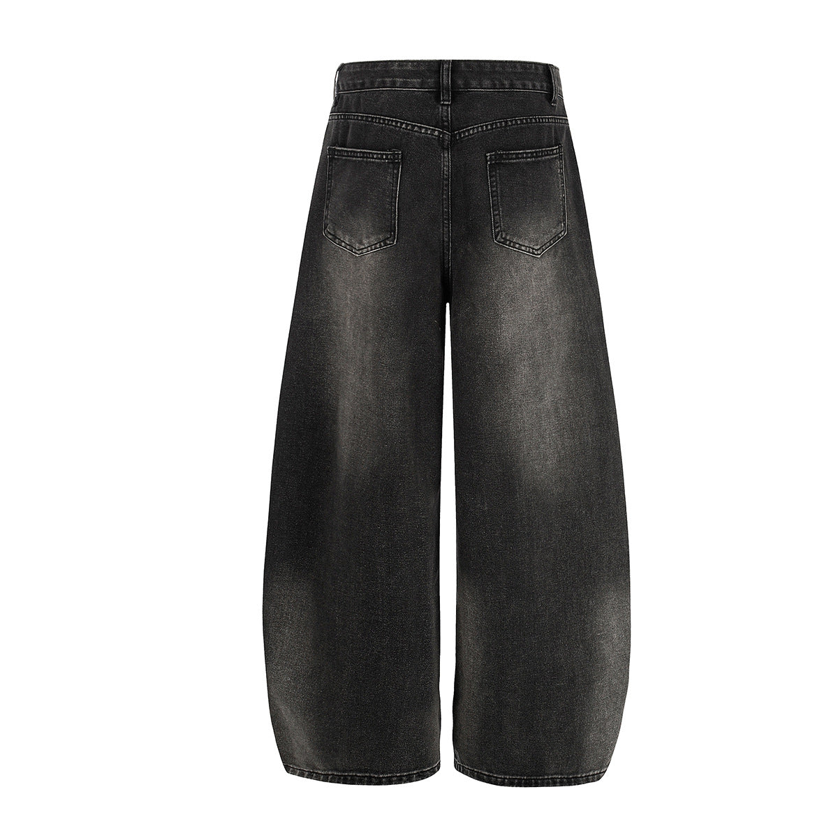 Jean baggy taille haute – Denim barrel à jambes larges avec étoiles en strass