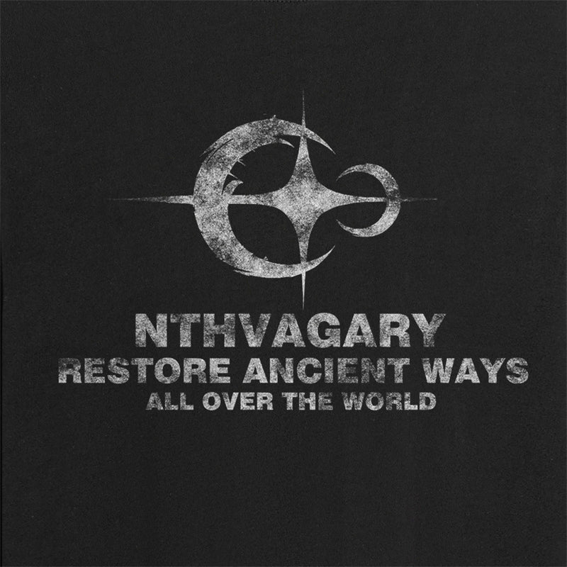 Graphic Long Sleeve T-Shirt – NTHVAGARY Star Compass Print Crew Neck