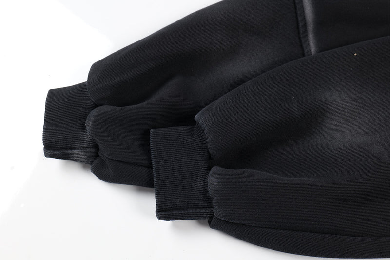 Sudadera de hombre con capucha y cremallera, paneles lavados y corte extragrande