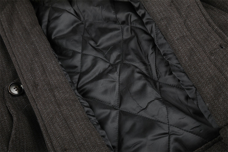Men's Oversized Cotton Jacket with Detachable Faux Fur Collar
