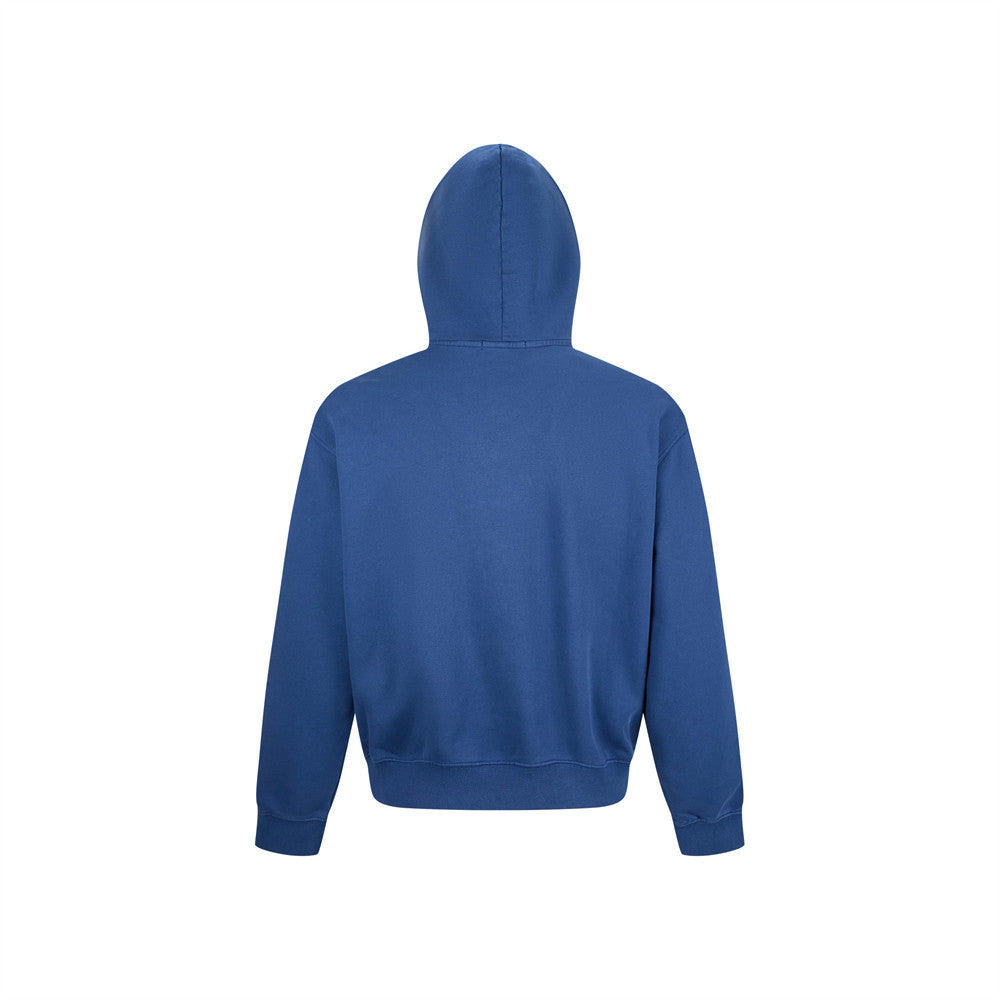 Men's Metal Clasp Pullover Hoodie – Oversized Washed Fleece Sweatshirt
