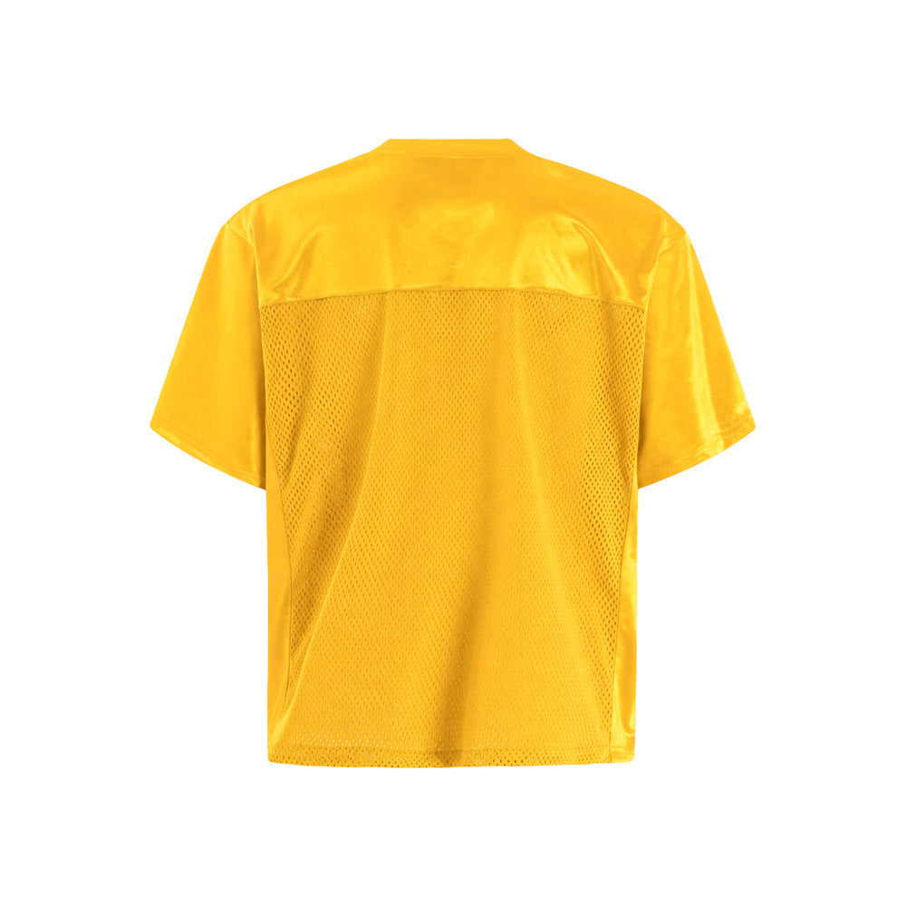 Oversized V-Neck T-Shirt Men's Football Jersey Mesh Number 08 Short Sleeve