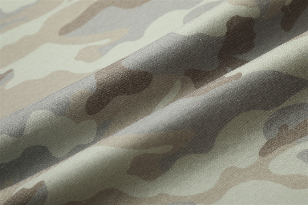 Pantalon de survêtement homme camouflage wide leg à cordon – Coupe décontractée