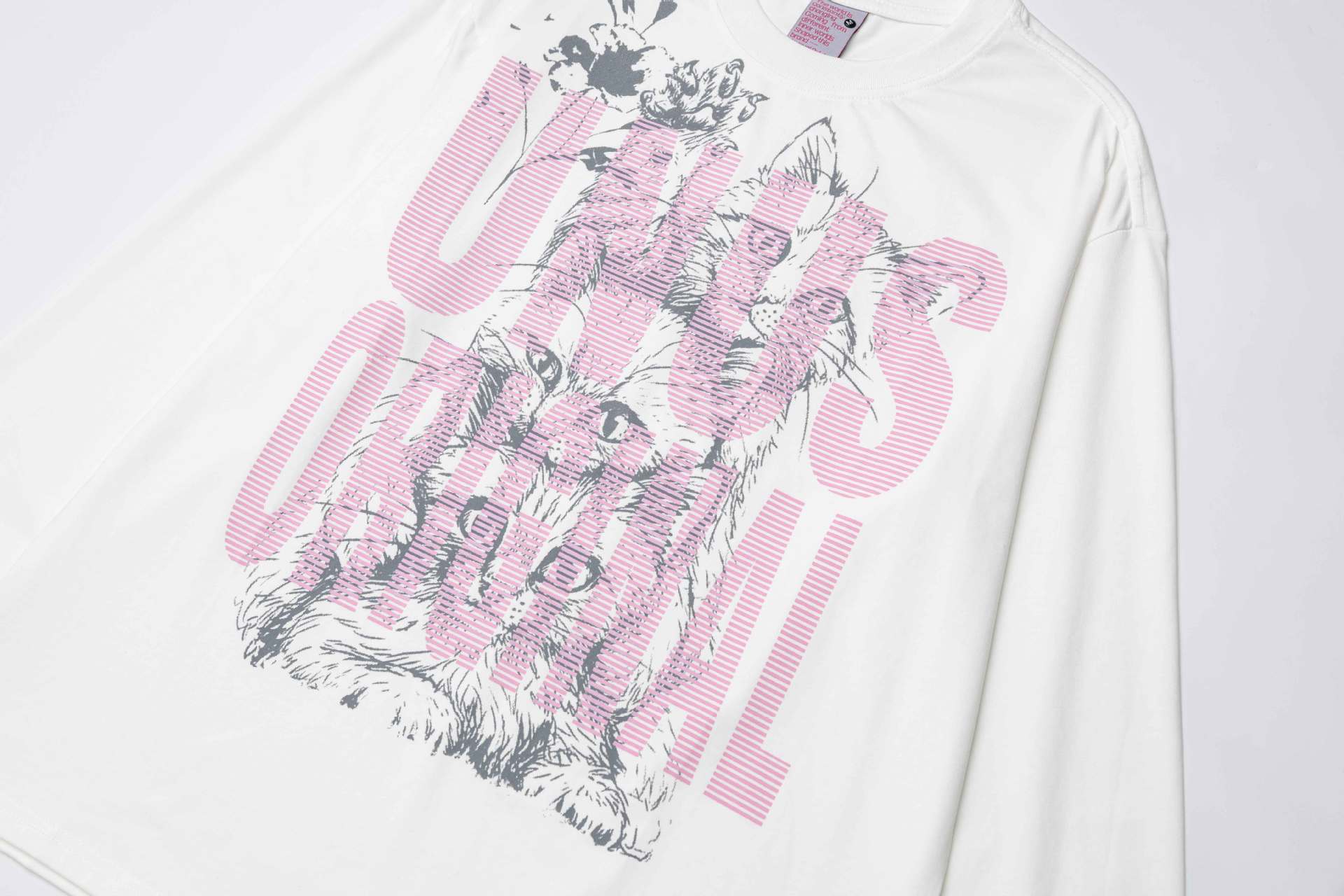 Tee-shirt graphique à manches longues – UNUS Original, imprimé chat, style streetwear