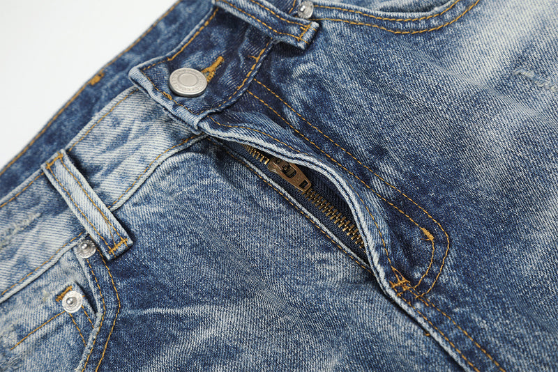 Jean baggy délavé clair – Pantalon droit en denim délavé, jambes larges et détails usés
