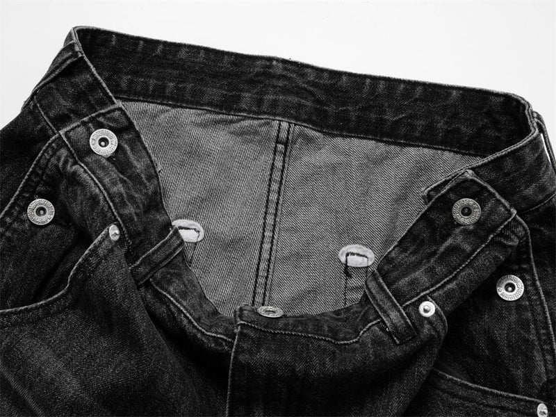 Baggy Black Jeans Men – Wide Leg Vintage Washed Straight Denim Pants