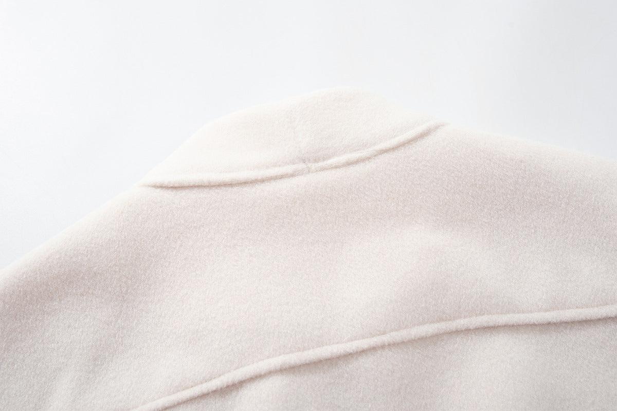 Wool Blend Bomber Jacket – Double-Layer Collar, Zip-Up Men's Coat
