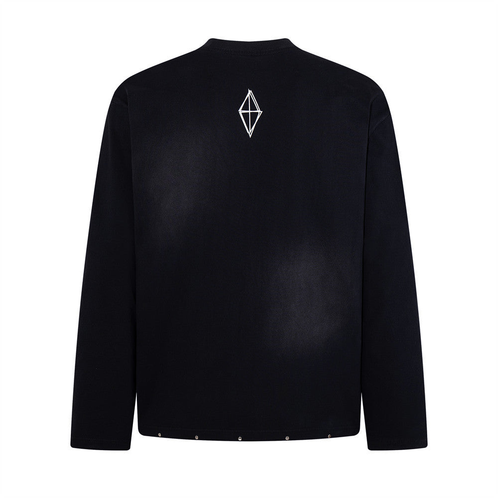 Men's Long Sleeve Shirt – Dark Skeleton Rider Graffiti Graphic Tee