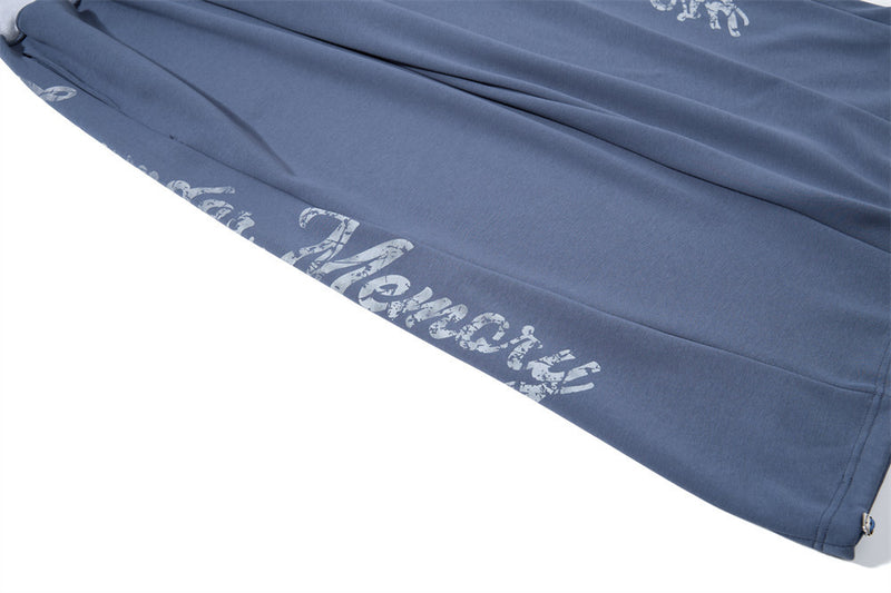 Men's Wide-Leg Sweatpants with Letter Print & Contrast Ribbed Waistband