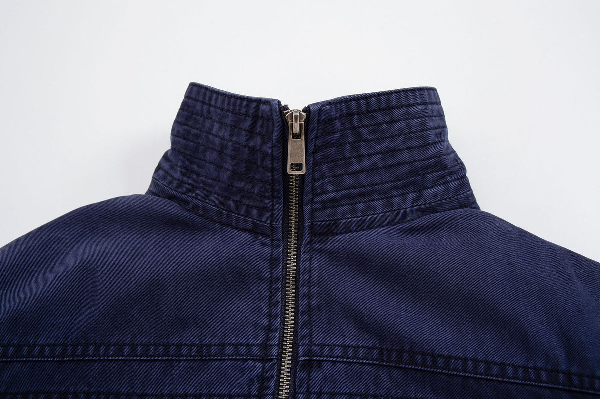 Men's Vintage Washed Moto Zip Jacket – Deconstructed Seam Detroit Style