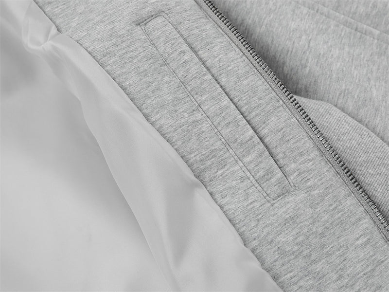 Stand Collar Zip-Up Jacket – Relaxed Fit with Drawstring Hem & Snap Detail