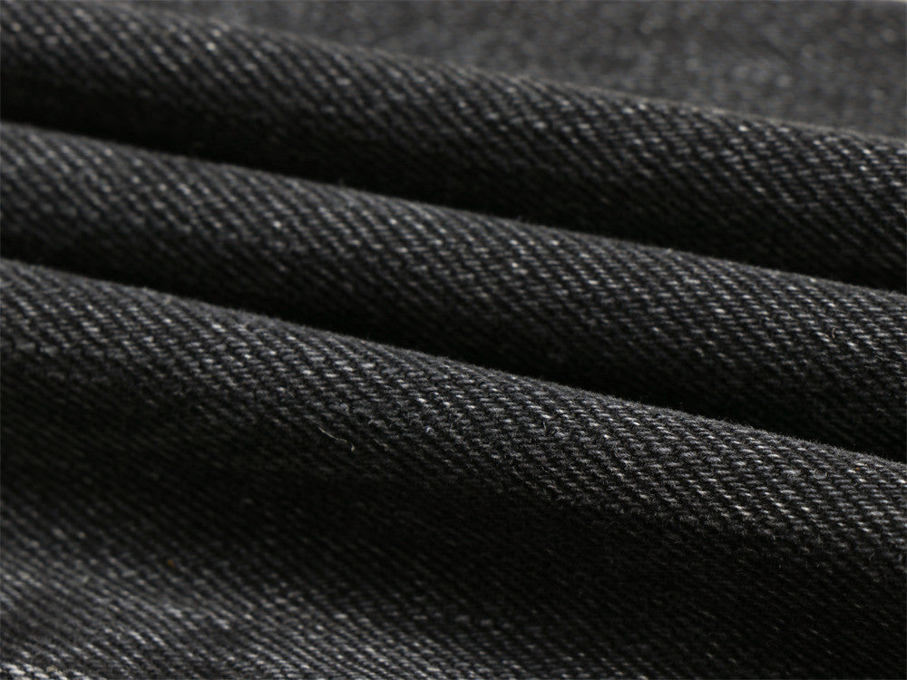 Vaqueros flare negros lavados para hombre – Denim de pierna ancha desgastado con detalle de bigotes