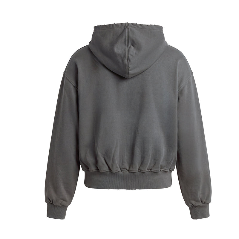 Spectravision Graphic Zip-Up Hoodie – Washed Oversized Heavy Fleece