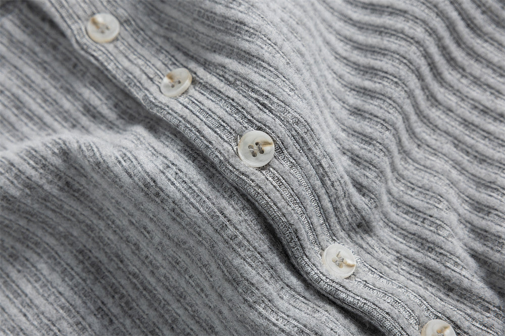 Men's Long Sleeve Ribbed Henley Shirt – Relaxed Fit Half-Button Top