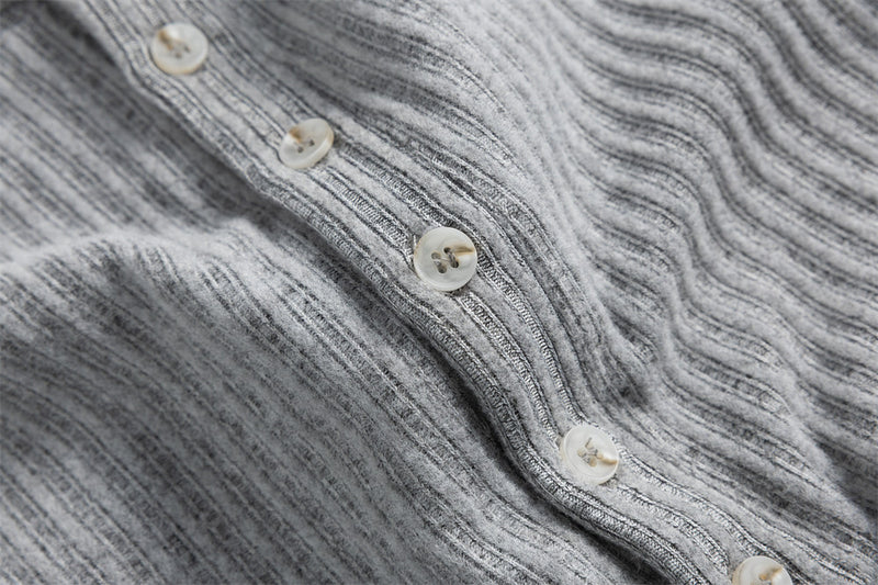 Men's Long Sleeve Ribbed Henley Shirt – Relaxed Fit Half-Button Top