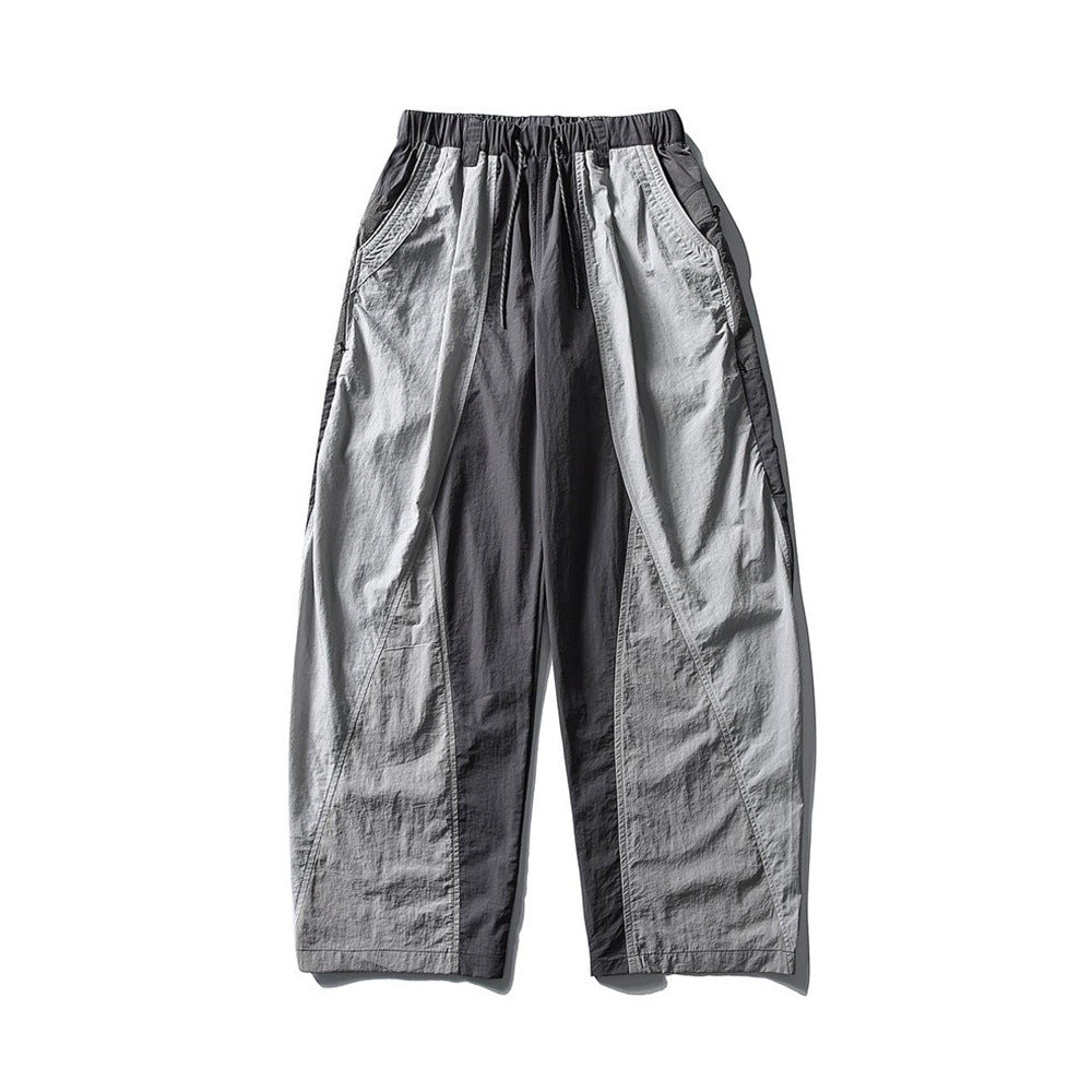 Wide-Leg Colorblock Track Pants – Relaxed Fit Outdoor Sport Trousers