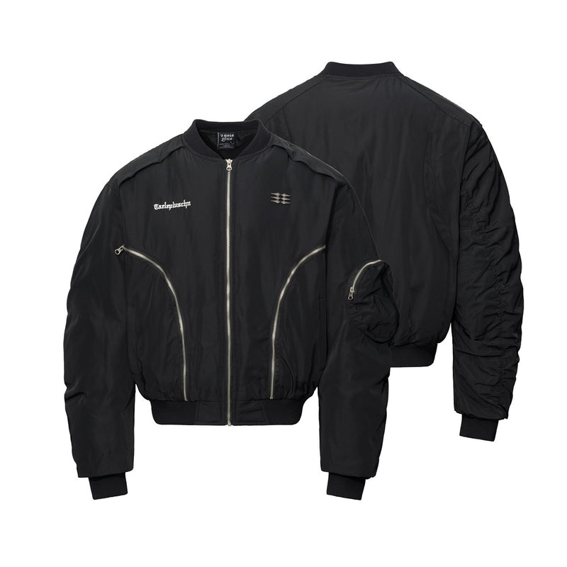 Padded Bomber Jacket – Zip-Up MA-1 Flight Jacket with Sleeve Pocket