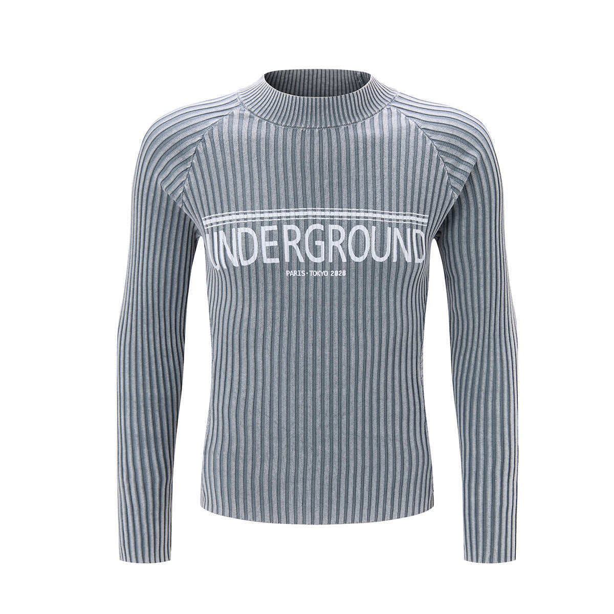 Underground Ribbed Crew Neck Sweater – Washed Slim-Fit Knit Top