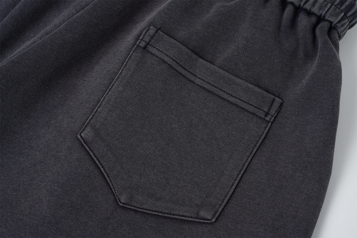 Wide-Leg Sweatpants – Acid Wash Vintage Varsity Graphic, Relaxed Fit