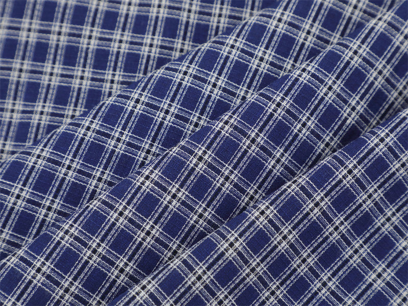 Men's Plaid Long Sleeve Shirt with Rope Loop Embroidery — Relaxed Fit