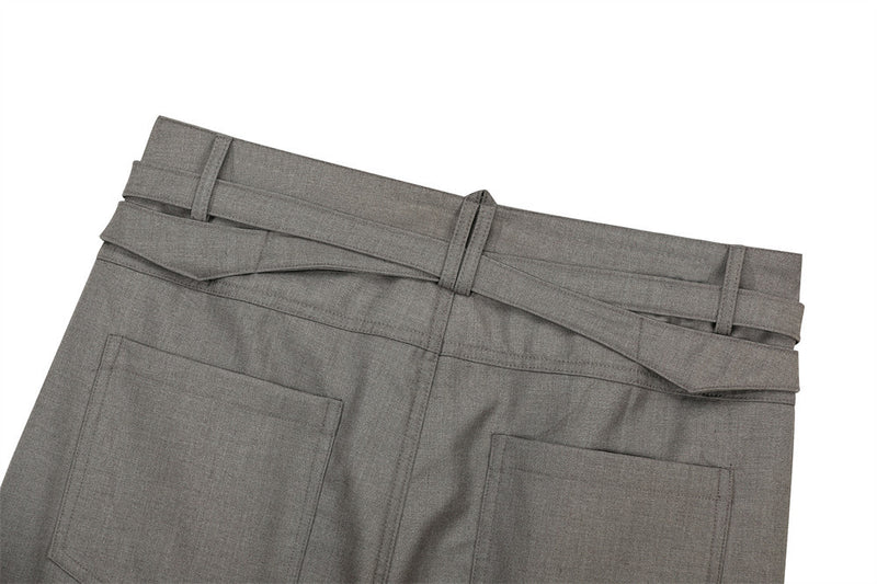 Wide-Leg Pleated Trousers with Drawstring Waist