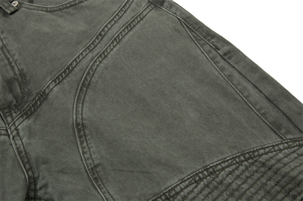 Wide-Leg Patchwork Pants – Deconstructed Arc Seam, Baggy Fit